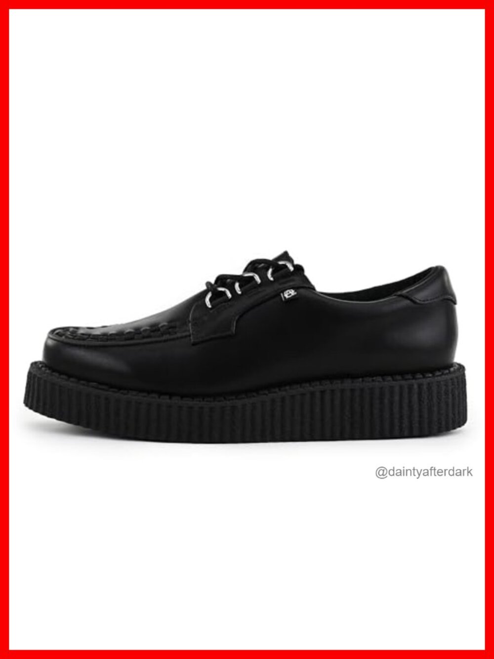 Black Anarchic Creeper Shoes Platform Faux Leather Unisex